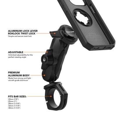 ROKFORM PRO BALL MOTORCYCLE PHONE MOUNT For Emoto / Ebike / Escooter