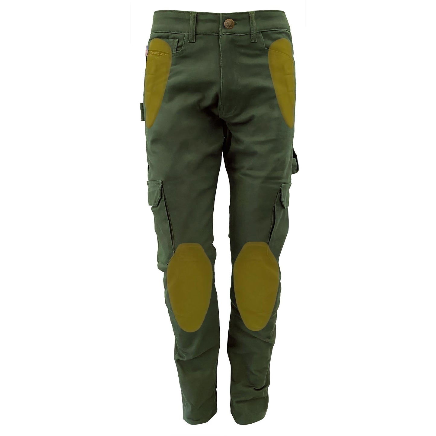 Straight Leg Cargo Pants - Army Green with Pads - REVRides