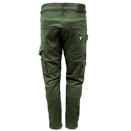 Straight Leg Cargo Pants - Army Green with Pads - REVRides