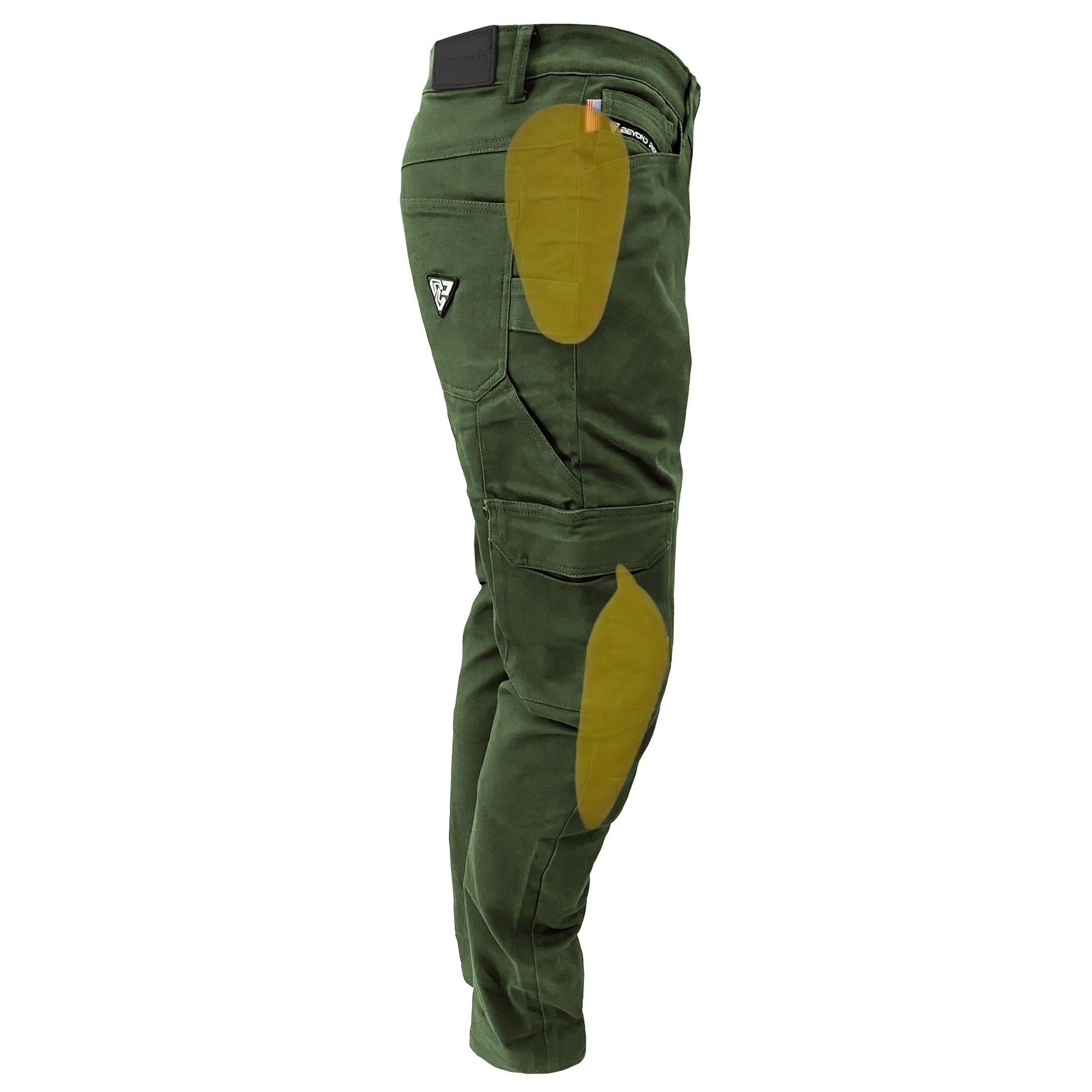 Straight Leg Cargo Pants - Army Green with Pads - REVRides