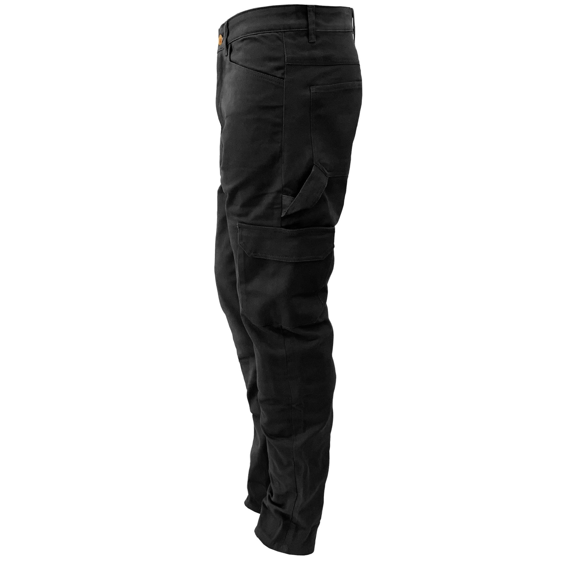 Straight Leg Cargo Pants - Black with Pads - REVRides