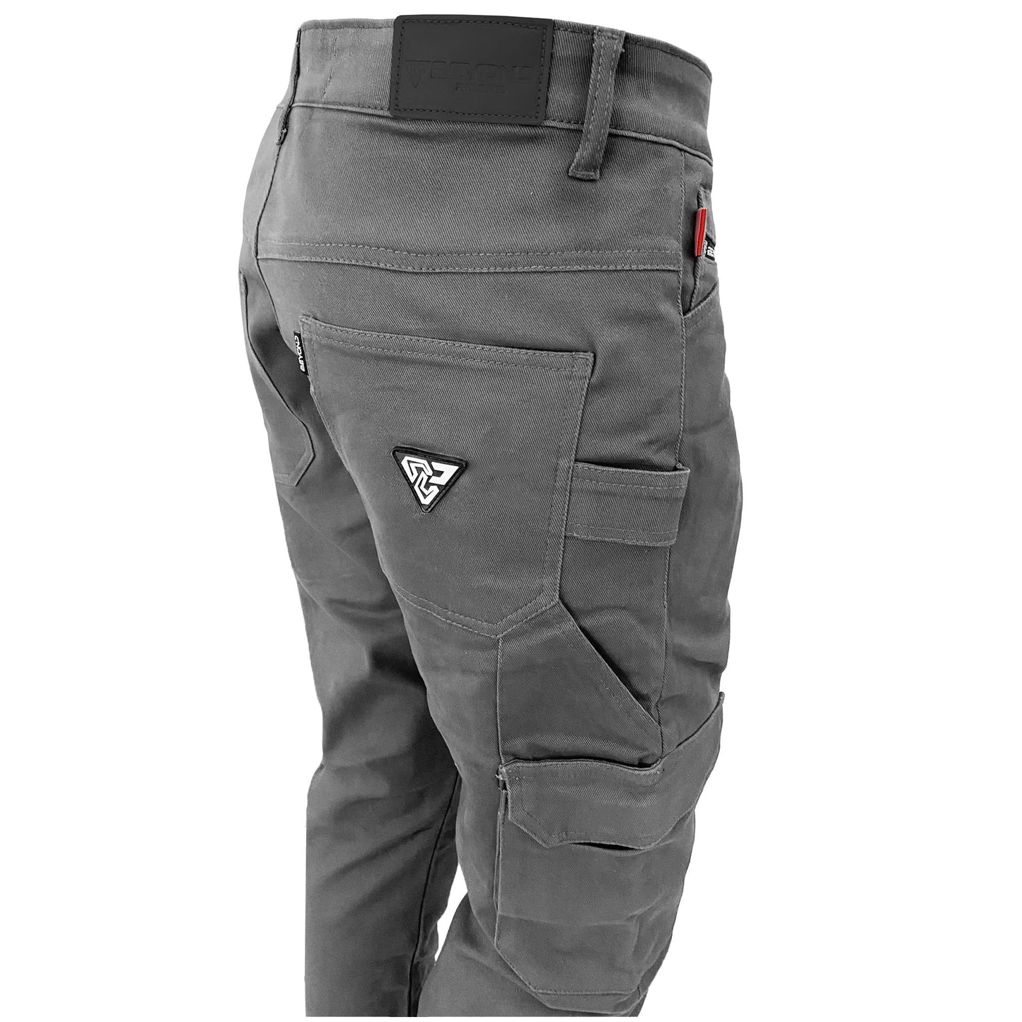 Straight Leg Cargo Pants - Gray with Pads - REVRides