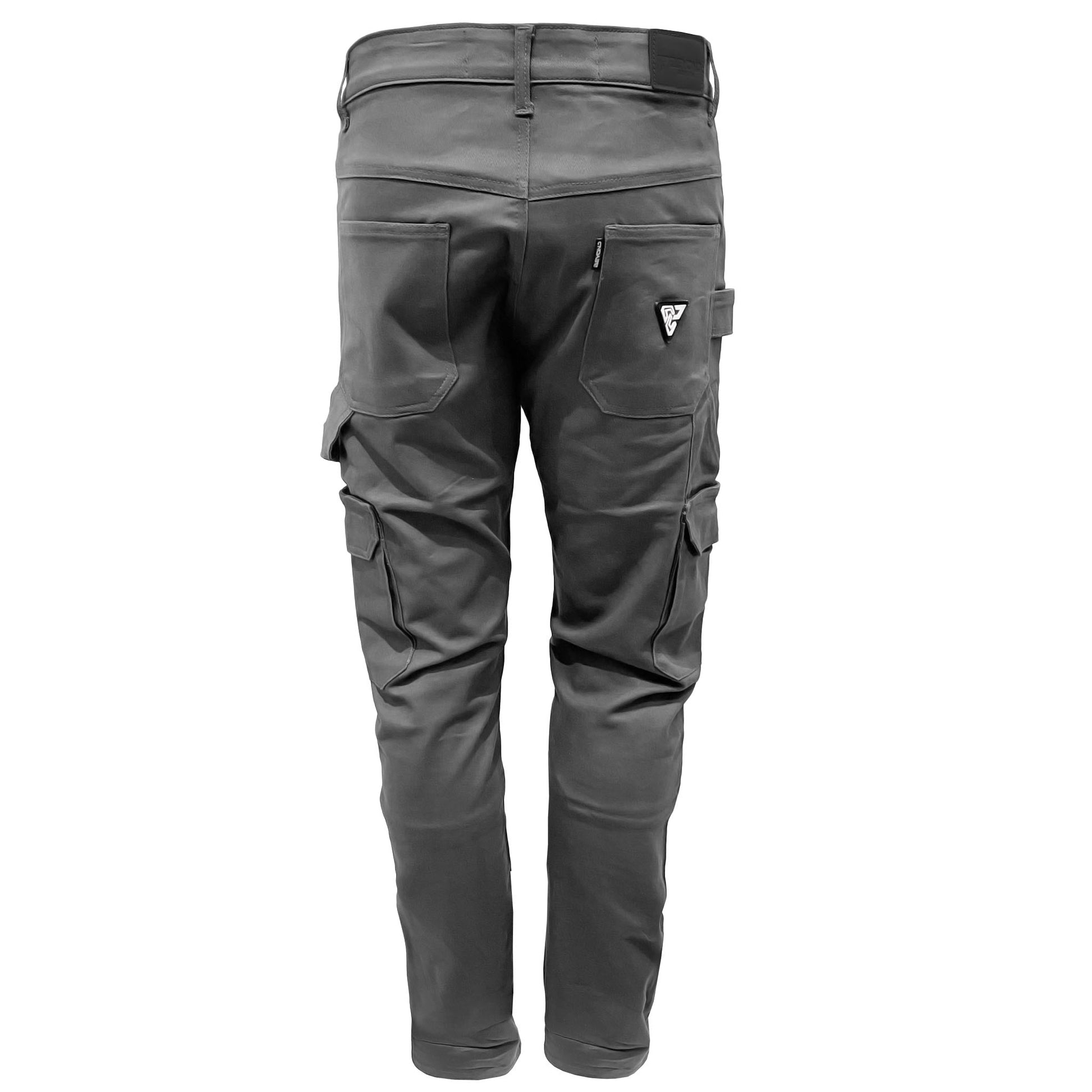 Straight Leg Cargo Pants - Gray with Pads - REVRides