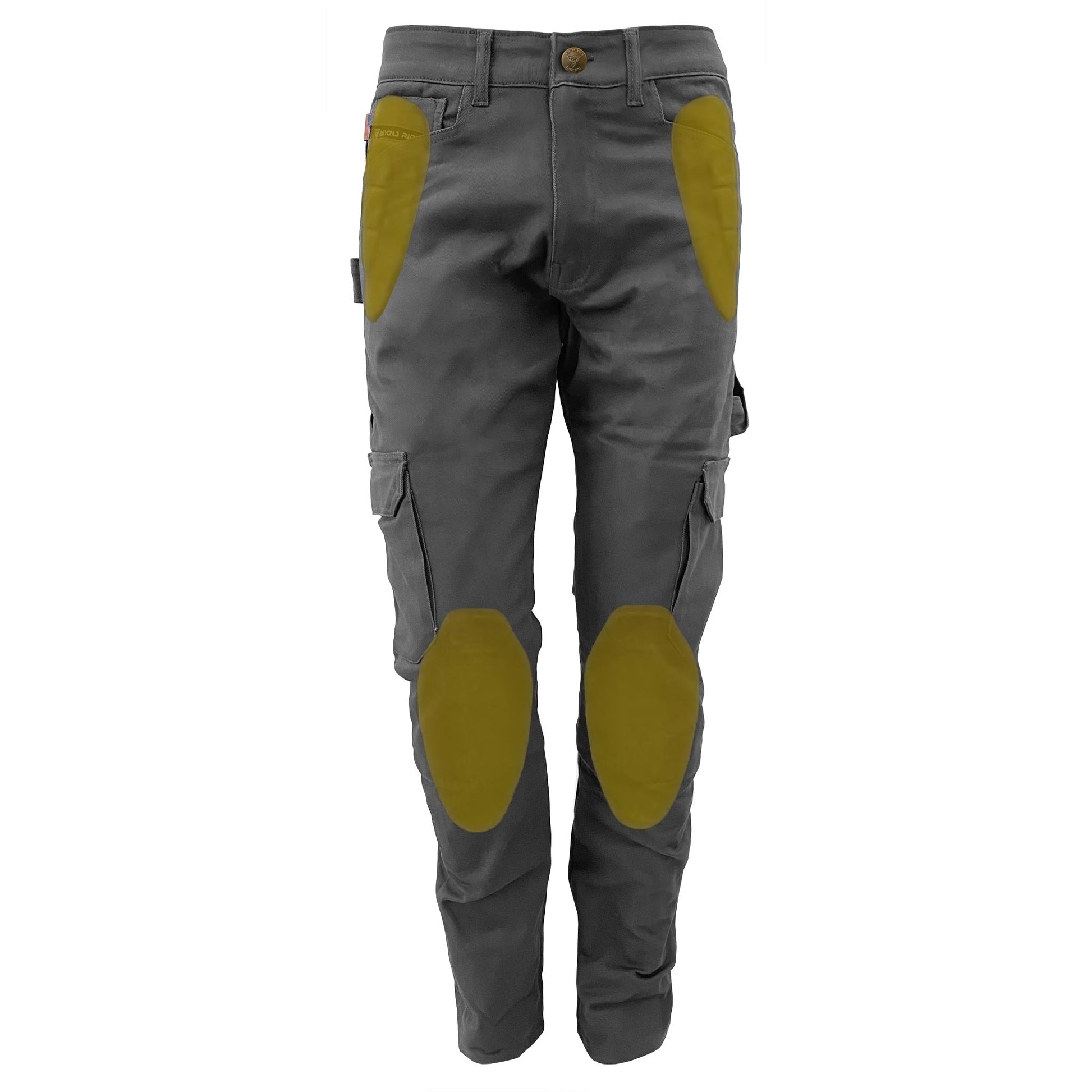 Straight Leg Cargo Pants - Gray with Pads - REVRides