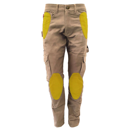 Straight Leg Cargo Pants - Khaki Solid with Pads - REVRides