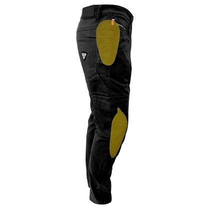 Straight Leg Cargo Pants - Black with Pads - REVRides