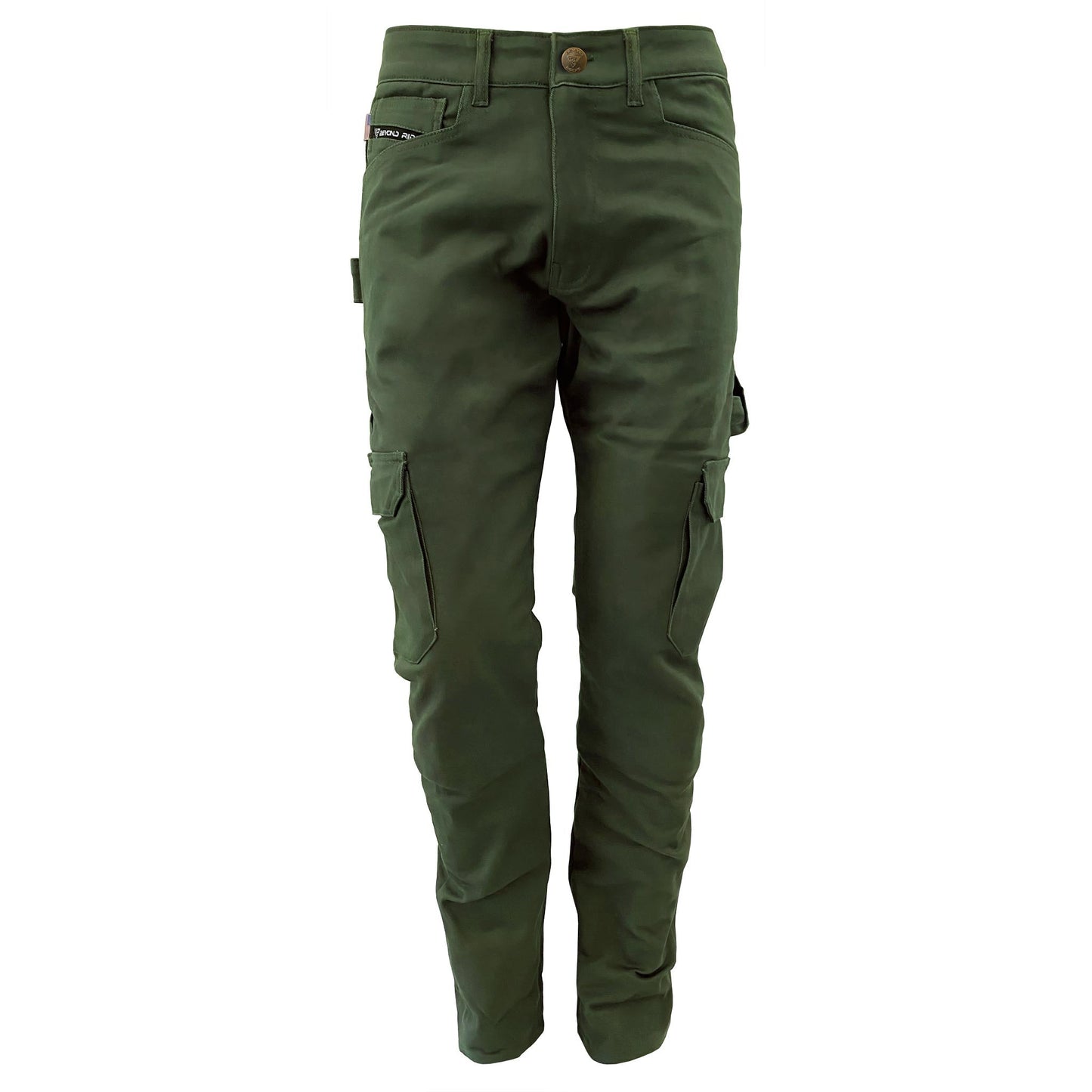 Straight Leg Cargo Pants - Army Green with Pads - REVRides