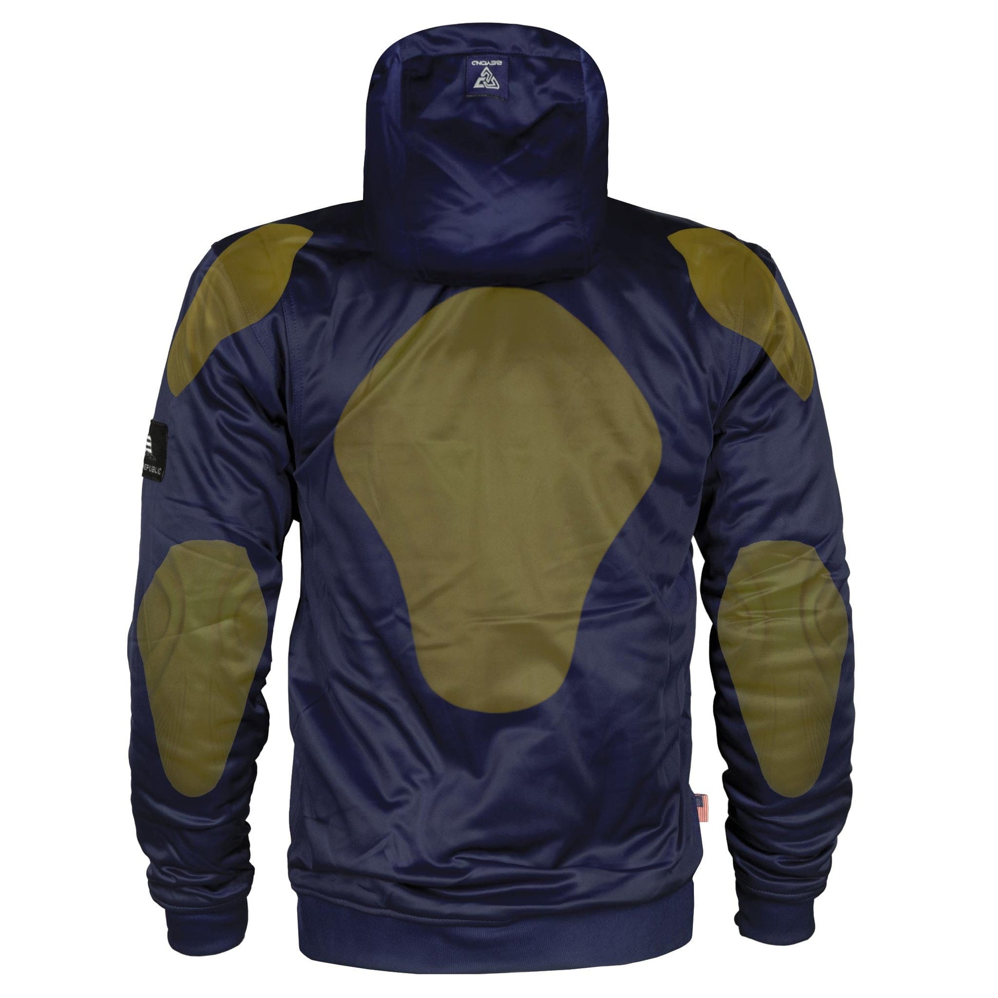 Dark Navy Blue Solid Ultra Protective Hoodie with Pads - REVRides