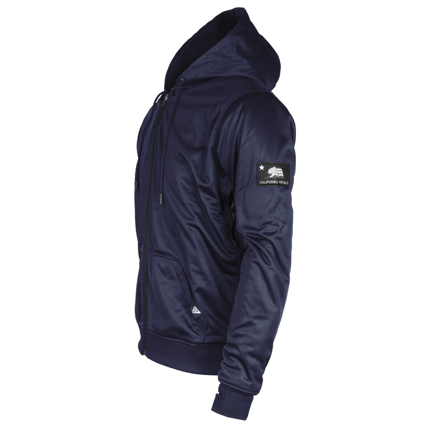 Dark Navy Blue Solid Ultra Protective Hoodie with Pads - REVRides