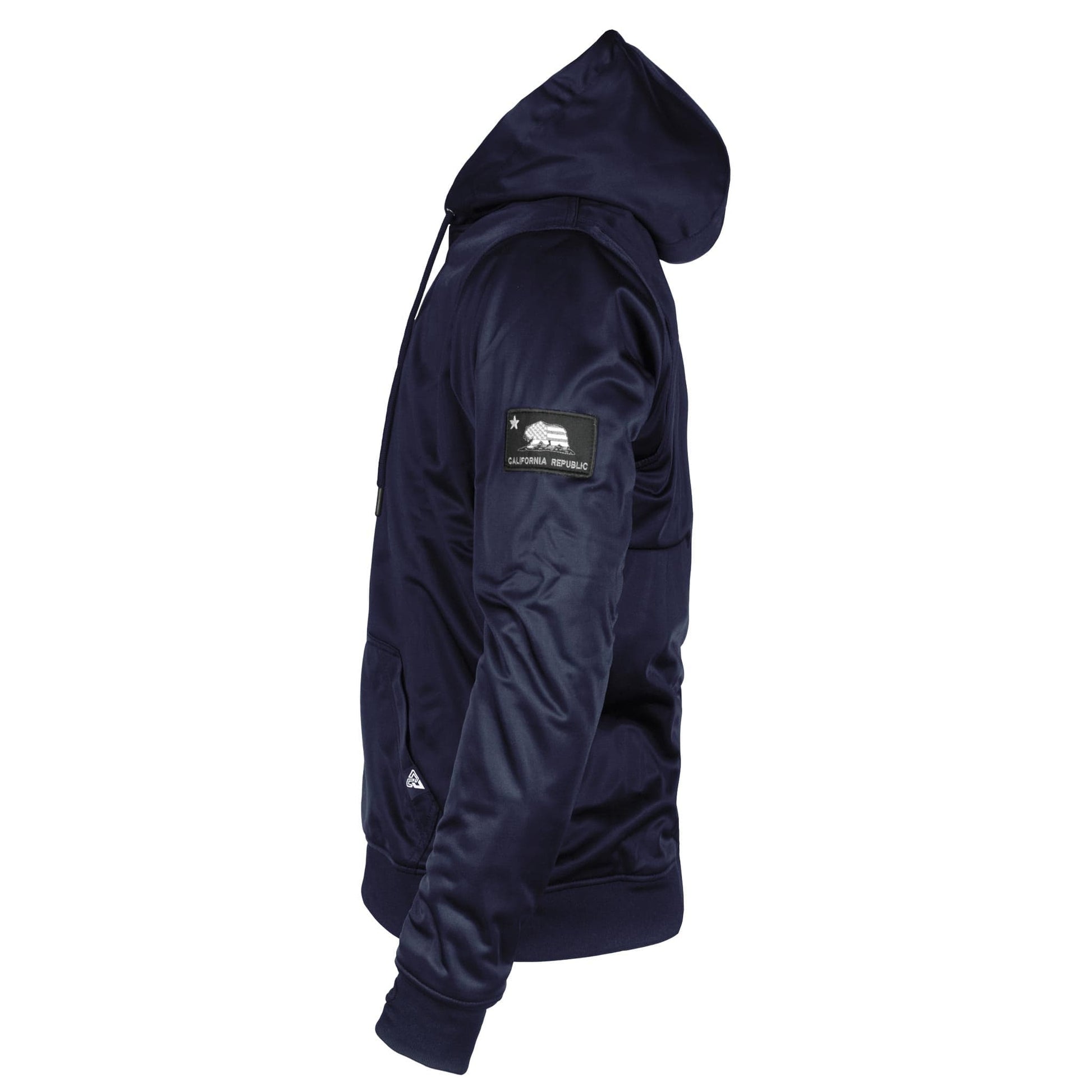 Dark Navy Blue Solid Ultra Protective Hoodie with Pads - REVRides