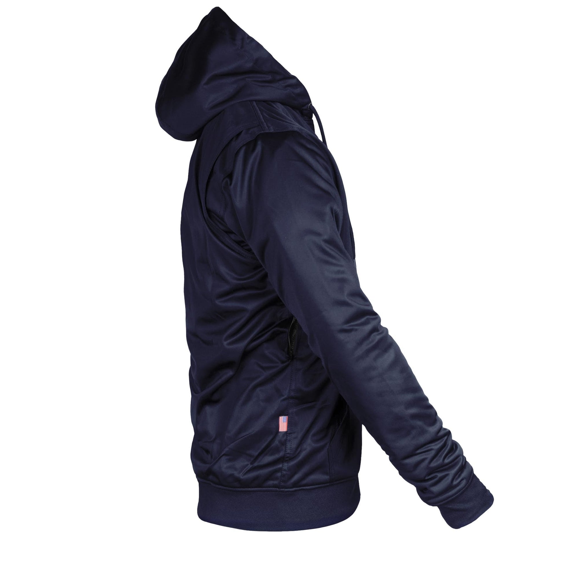 Dark Navy Blue Solid Ultra Protective Hoodie with Pads - REVRides