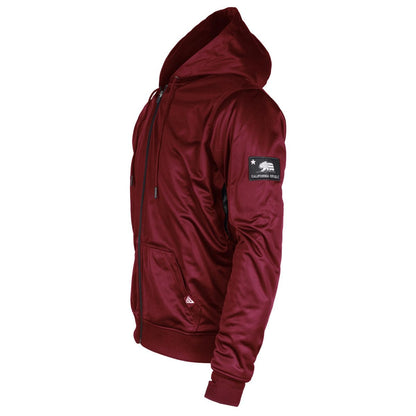 Red Maroon Solid Ultra Protective Hoodie with Pads - REVRides