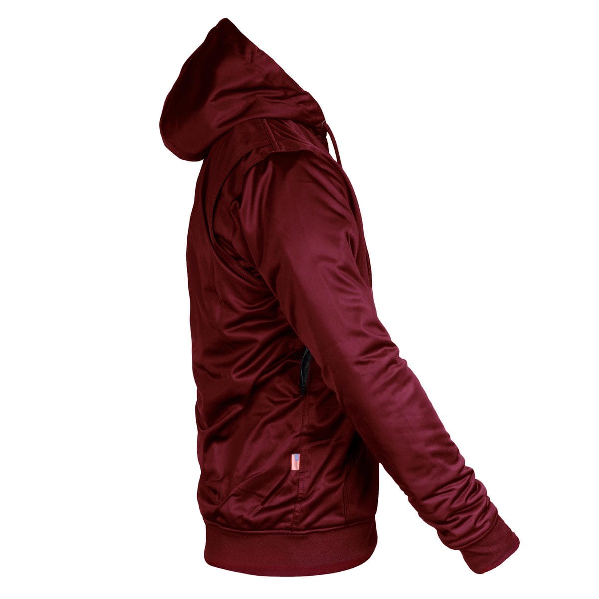 Red Maroon Solid Ultra Protective Hoodie with Pads - REVRides