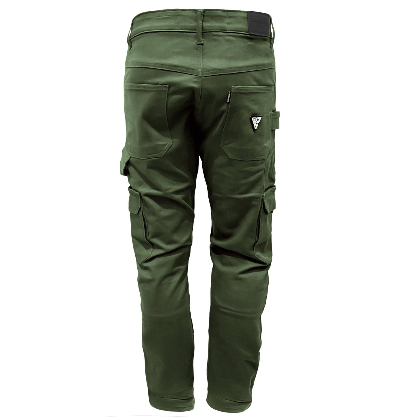 Relaxed Fit Cargo Pants - Army Green with Pads - REVRides