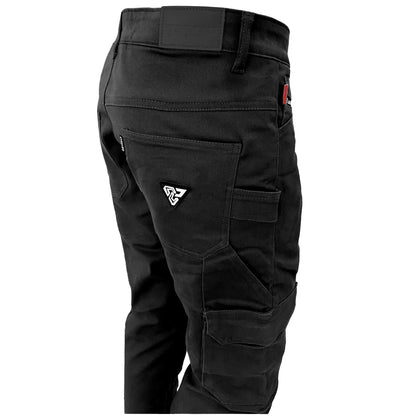 Relaxed Fit Cargo Pants - Black with Pads - REVRides