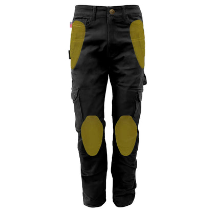 Relaxed Fit Cargo Pants - Black with Pads - REVRides