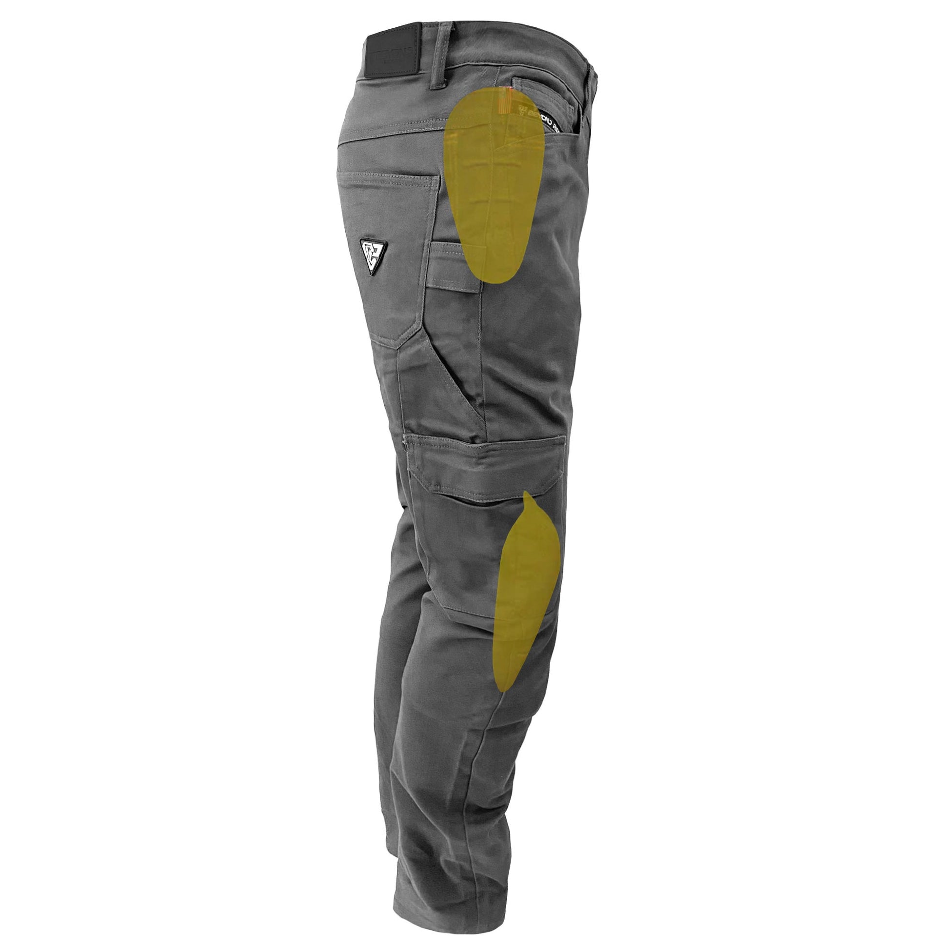 Relaxed Fit Cargo Pants - Grey with Pads - REVRides