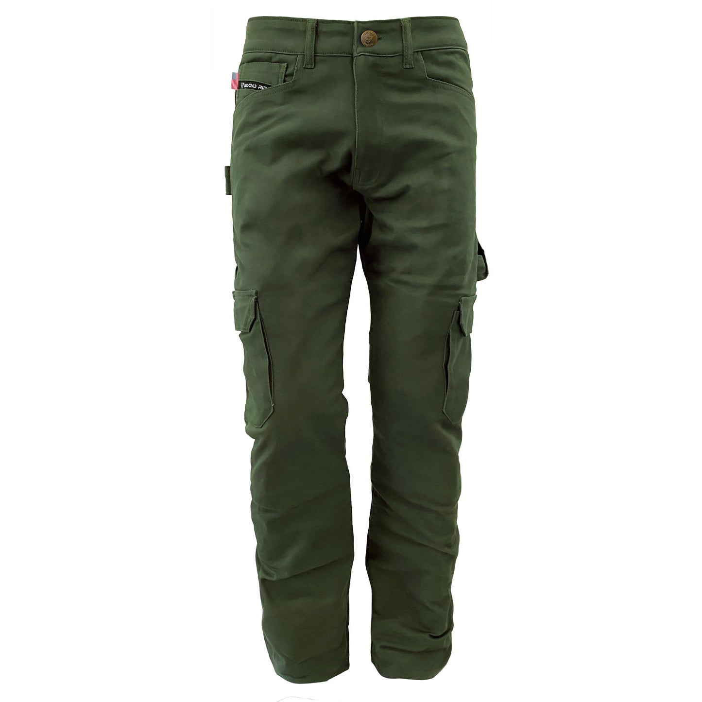 Loose Fit Cargo Pants - Army Green with Pads - REVRides