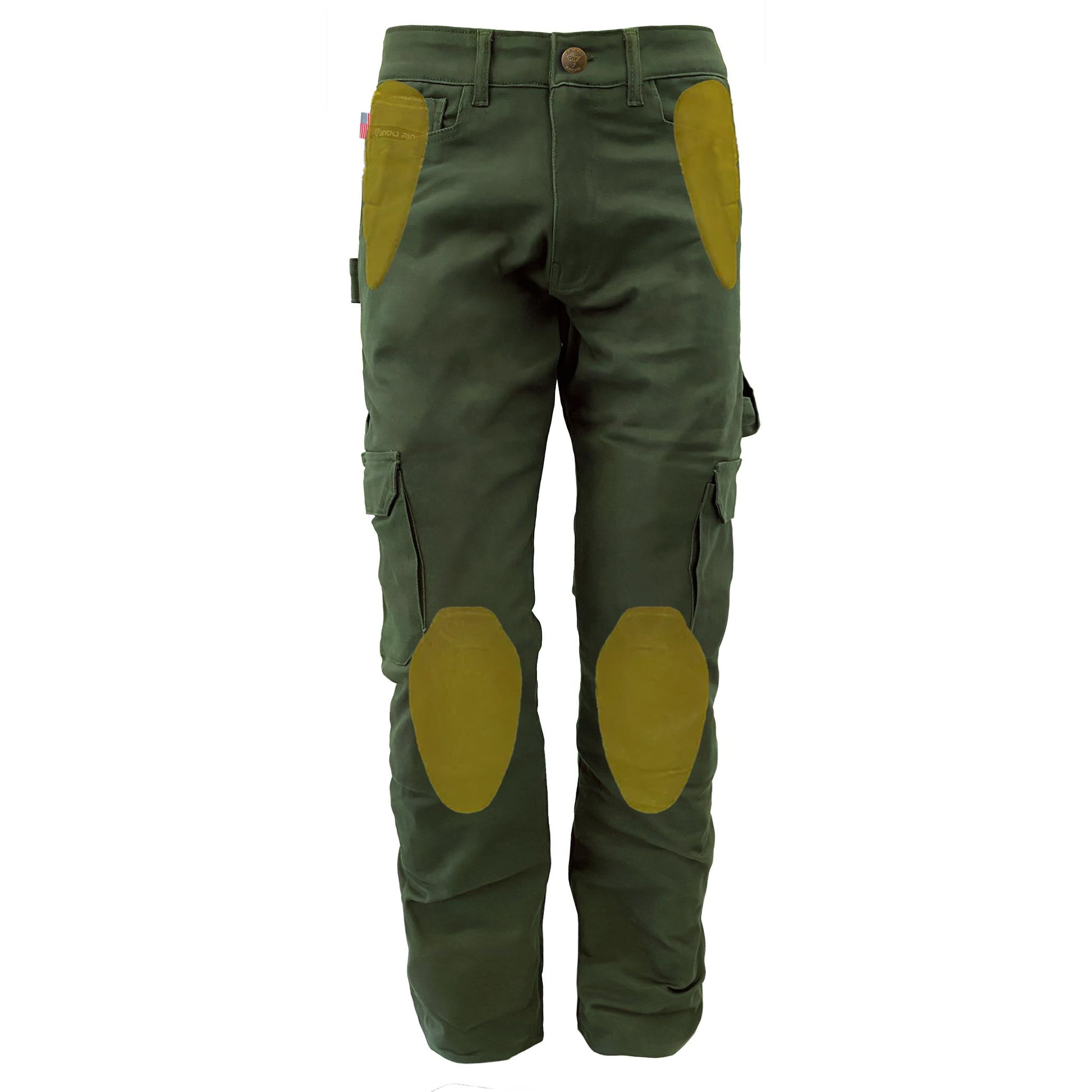 Loose Fit Cargo Pants - Army Green with Pads - REVRides