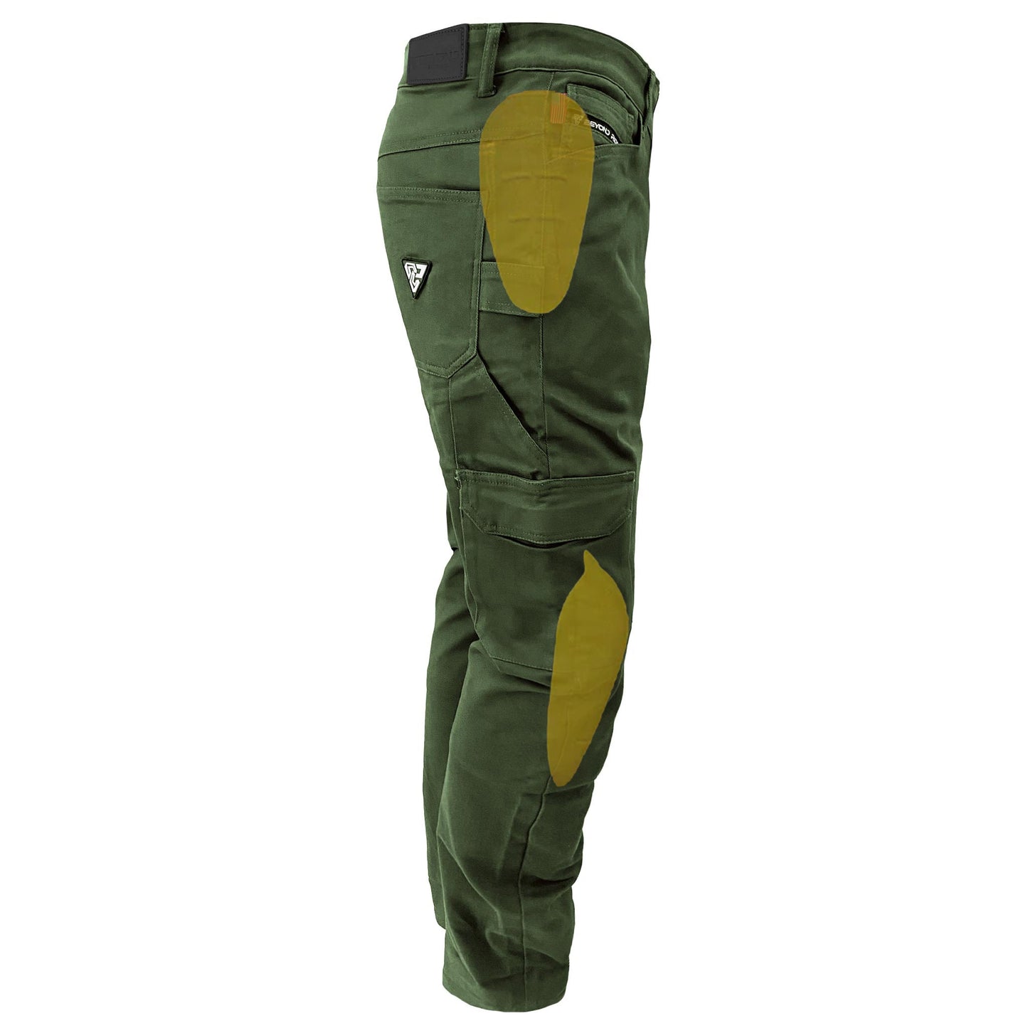 Loose Fit Cargo Pants - Army Green with Pads - REVRides