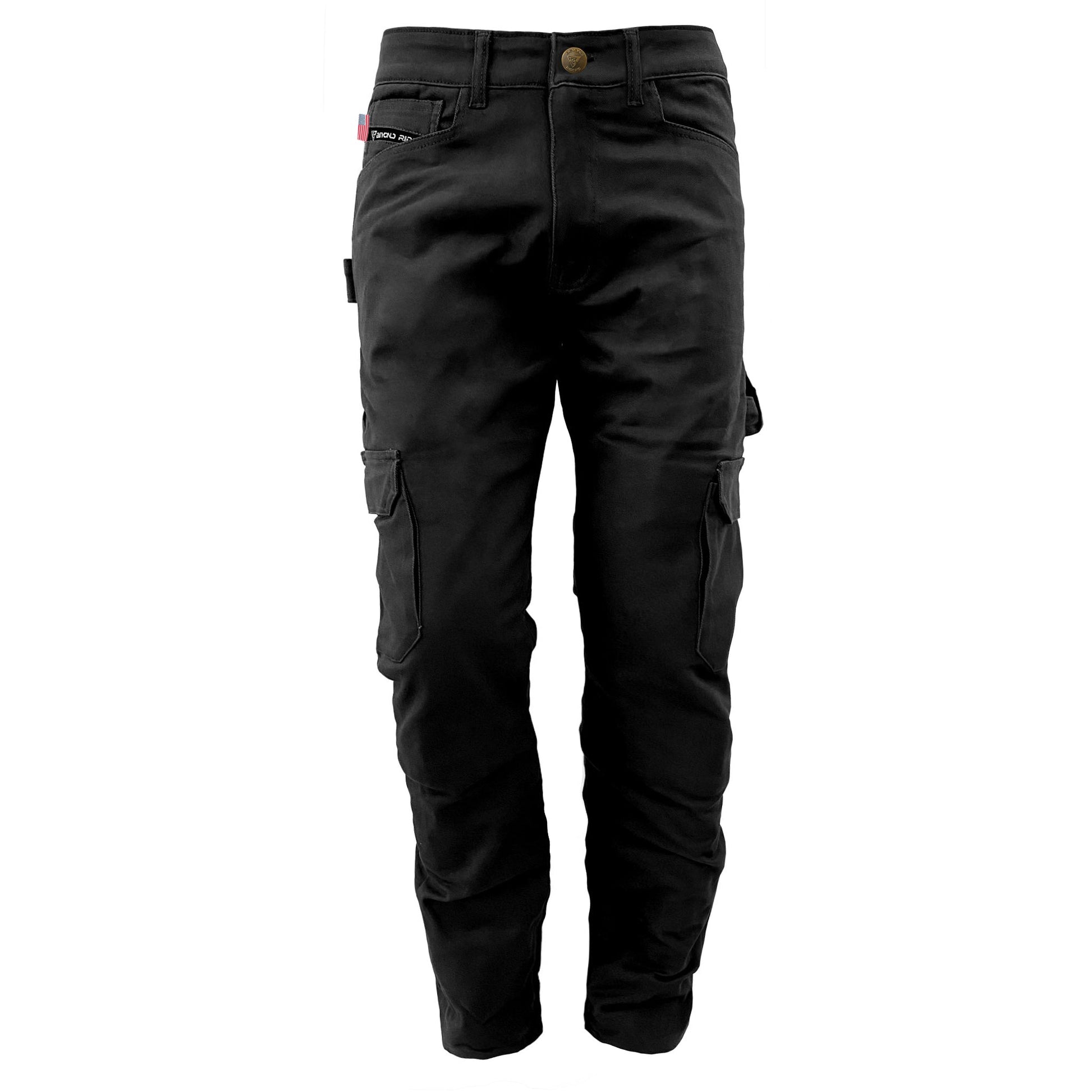 Loose Fit Cargo Pants - Black with Pads - REVRides