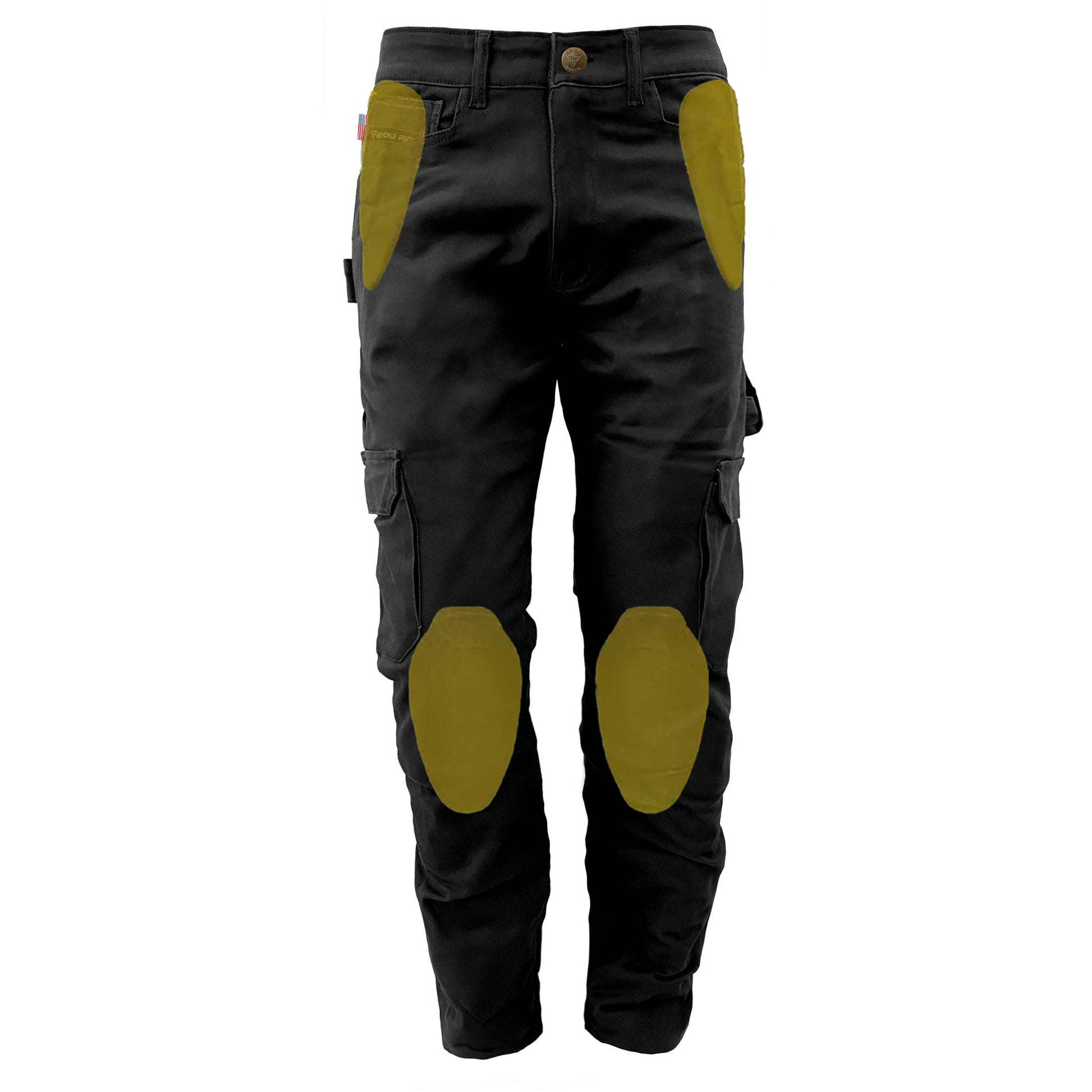 Loose Fit Cargo Pants - Black with Pads - REVRides