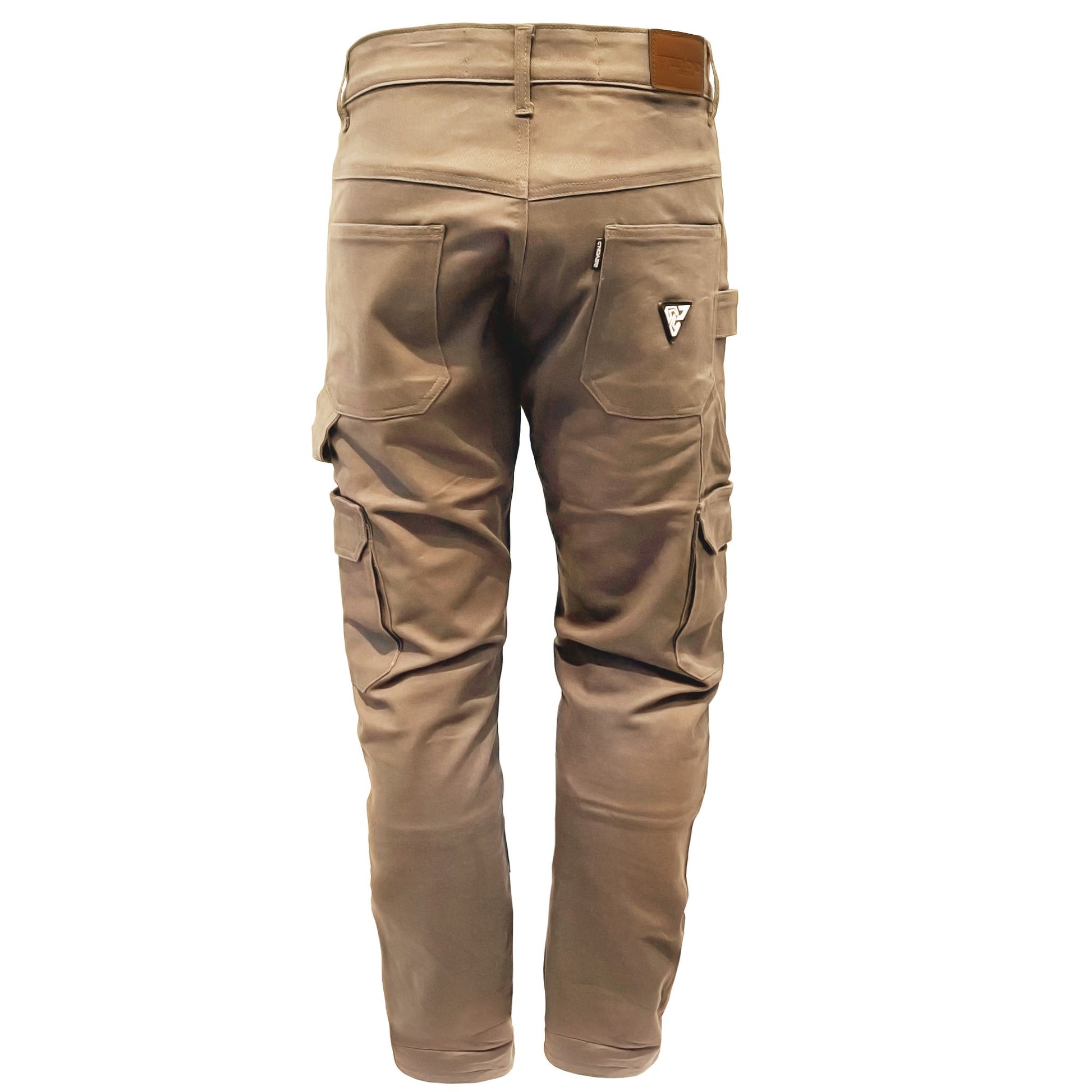 Loose Fit Cargo Pants - Khaki Solid with Pads - REVRides