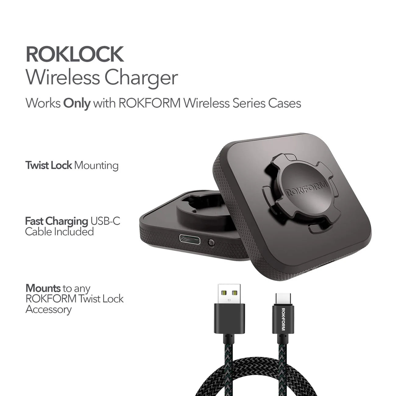 ROKFORM ROKLOCK™ WIRELESS CHARGER for Apple, Android, and more!