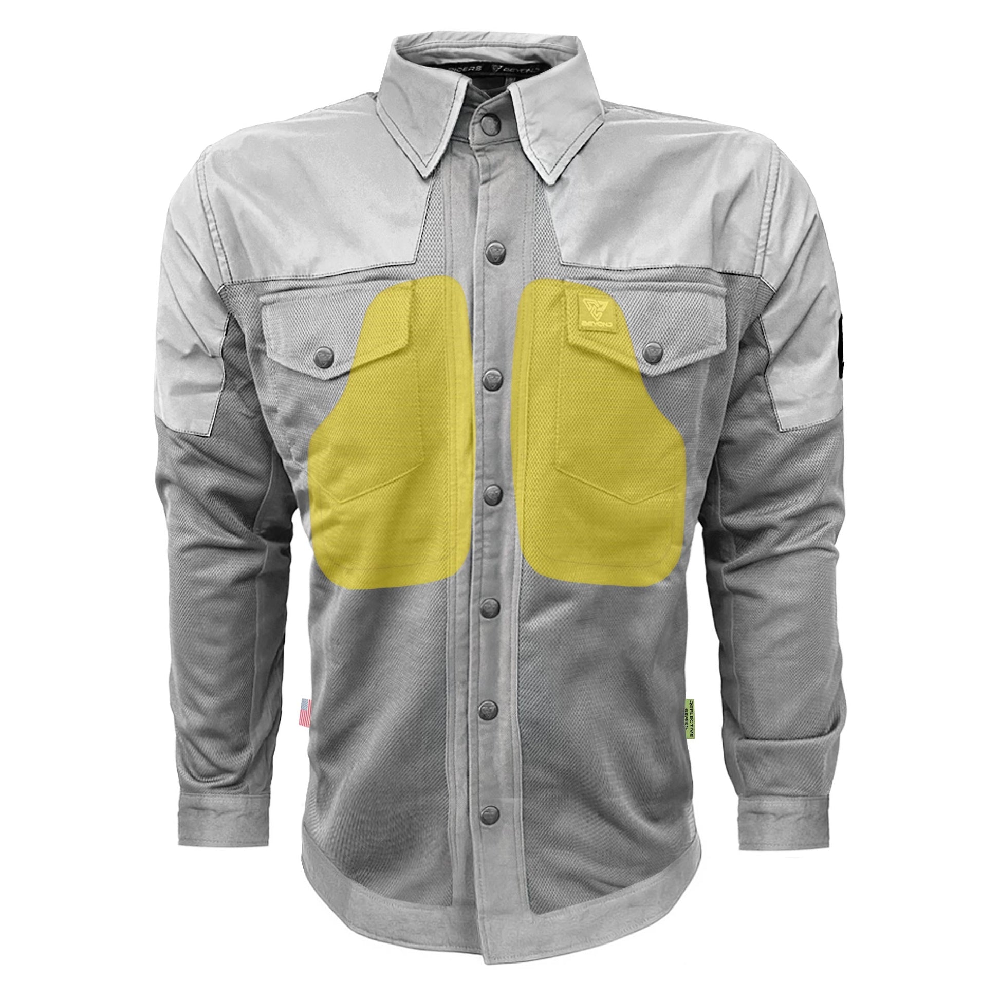 Summer Mesh Reflective Shirt "Twilight Titanium" - Gray with Pads - REVRides