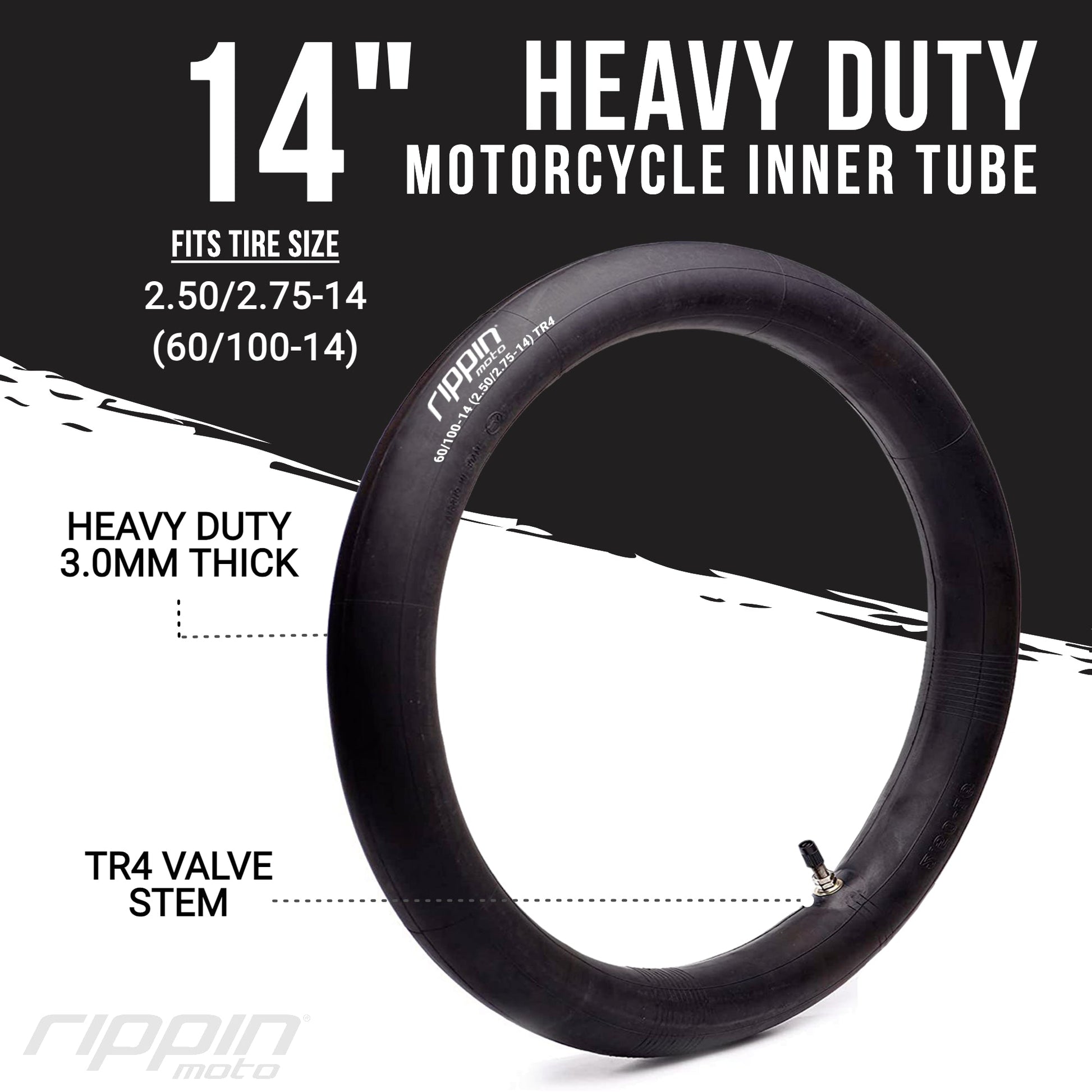 60/100-14 (2.50/2.75-14) Heavy Duty 14" Inner Tube 3mm Thick - REVRides