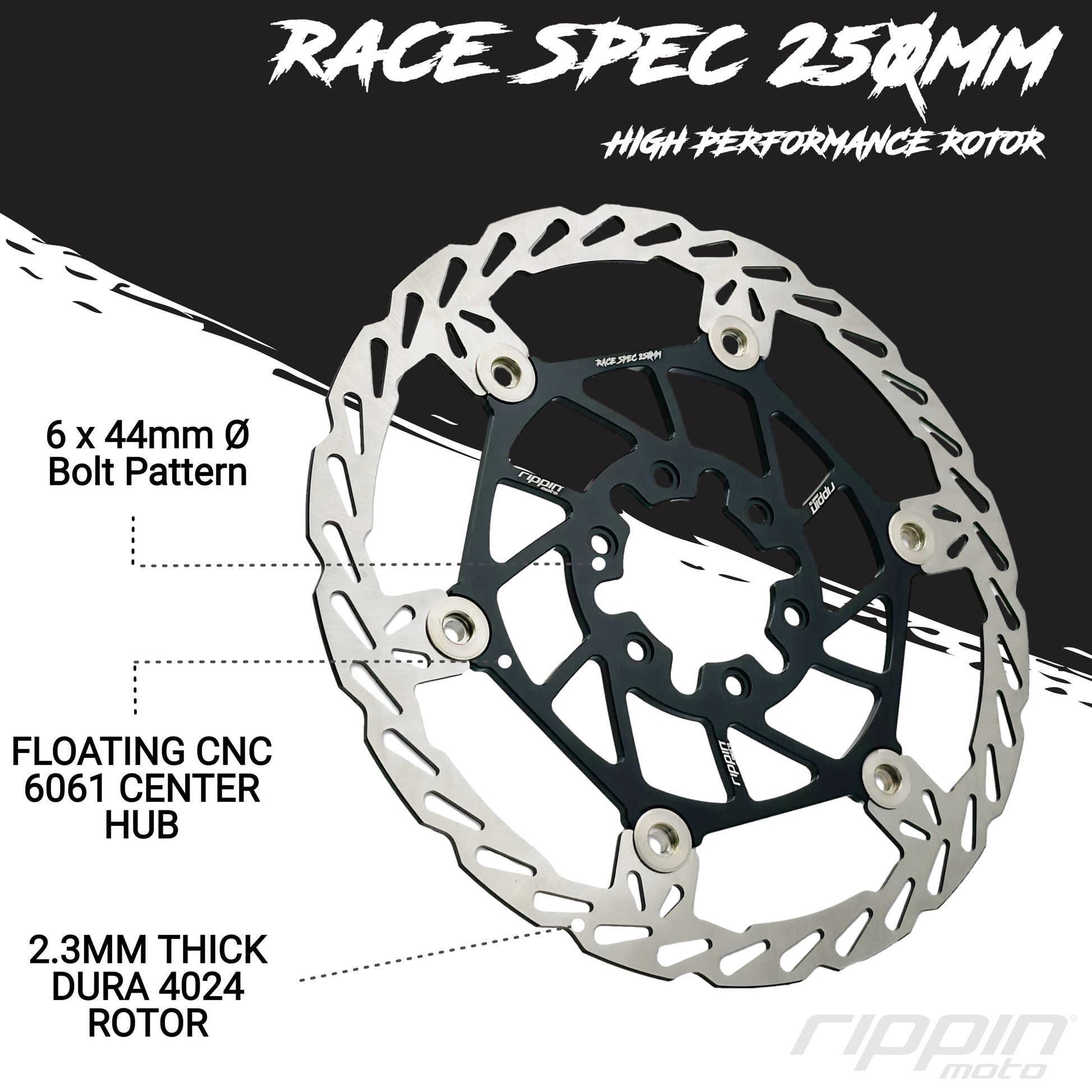 Rippin Moto 250mm Race Spec Oversize Brake Rotor (Front) - REVRides