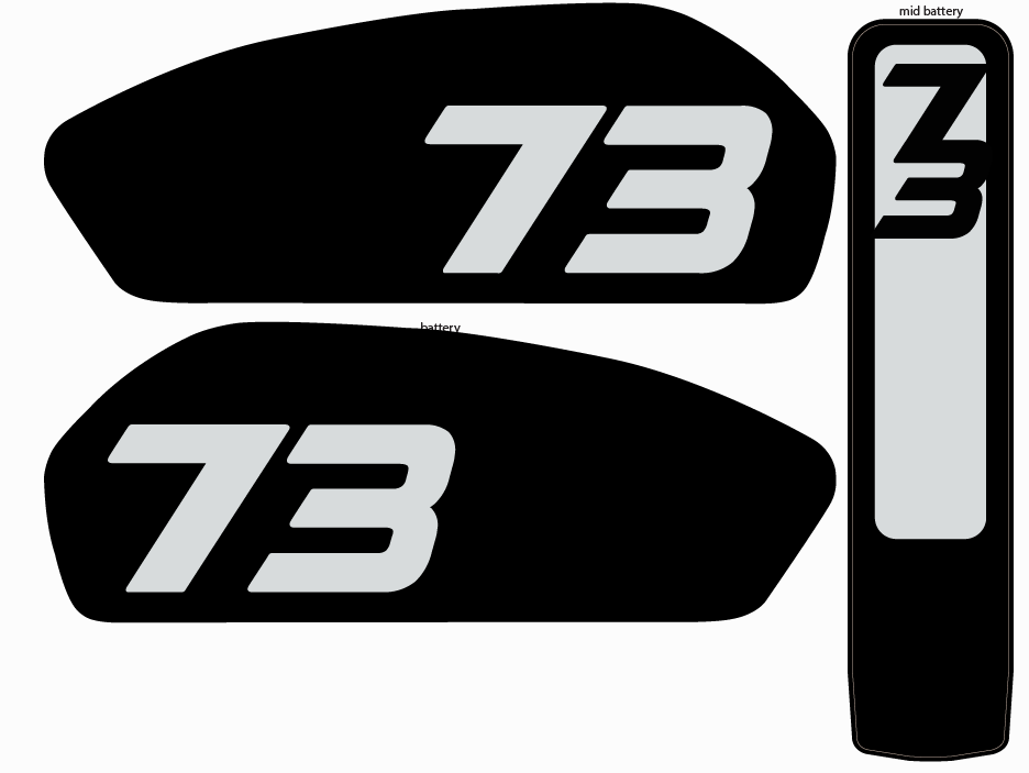 Adventure style 3pc battery Replica decals for Super 73 R / Rx / S2 - REVRides