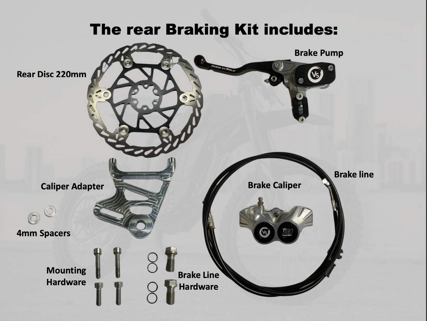 Volar sport | Rear brake kit For Surron, Eride Pro, Talaria, and more...