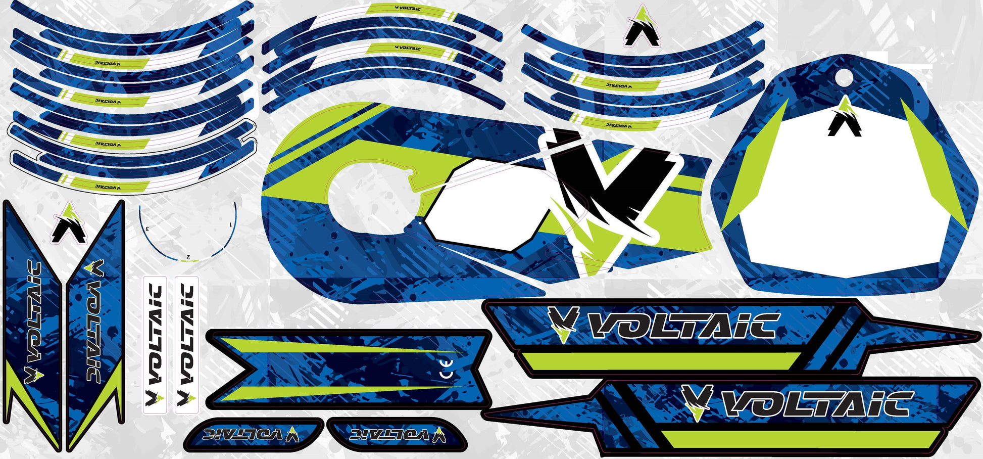 Graphics Kit Camo Blue Green - REVRides